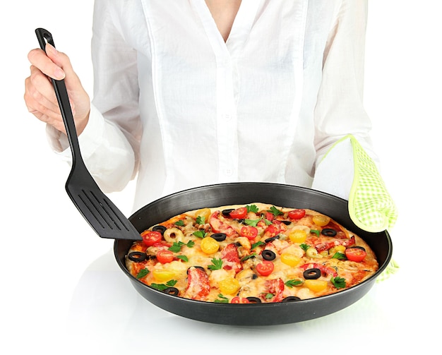 Gotująca osoba przy kuchence